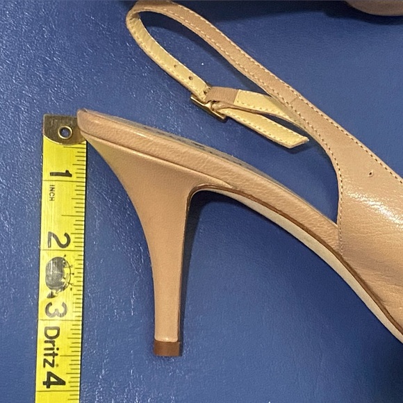 New Kate Spade New York Billow bow sling back beige heeled peep toe sandals - Picture 12 of 14